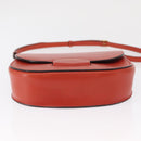 CELINE Shoulder Bag Leather Orange Gold Auth ka1547-5