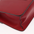 GUCCI Silvi Sherry Line Shoulder Bag Leather 2way Red Gold 421882 Auth ka1549-15