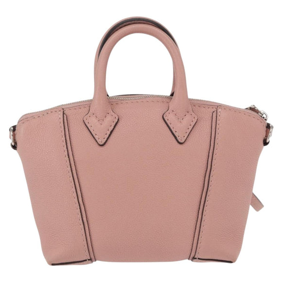 LOUIS VUITTON Parnasea Nano Lockit Hand Bag Leather Pink M61256 LV Auth ka1550