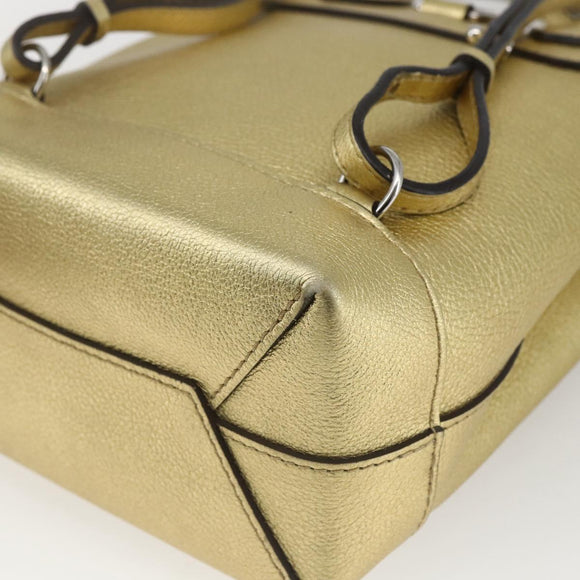 LOUIS VUITTON Rock Me Backpack Leather Gold Tone M54575 LV Auth ka1551M