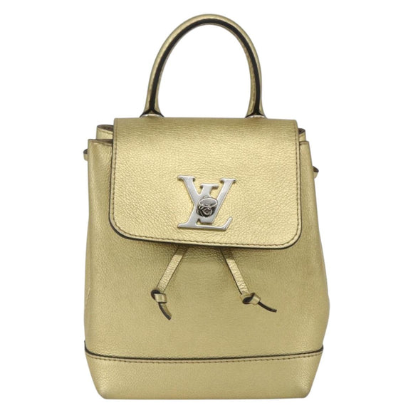 LOUIS VUITTON Rock Me Backpack Leather Gold Tone M54575 LV Auth ka1551M