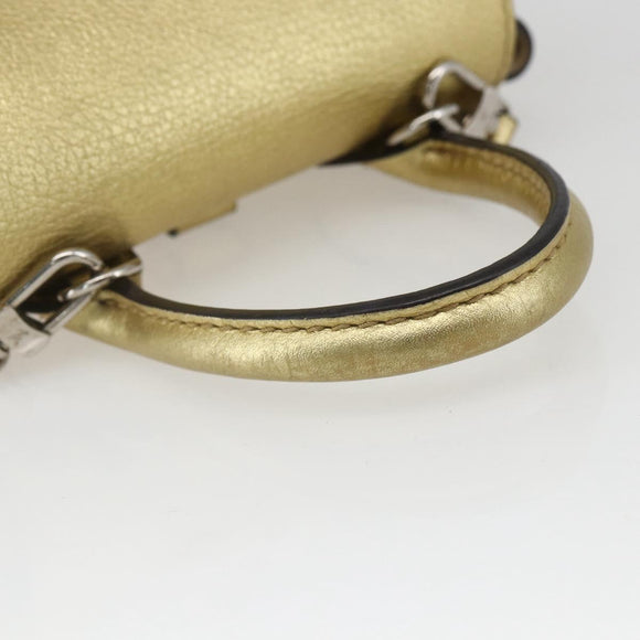 LOUIS VUITTON Rock Me Backpack Leather Gold Tone M54575 LV Auth ka1551M