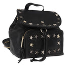Jimmy Choo Studs Backpack Leather Black Gold Auth ka1552-1