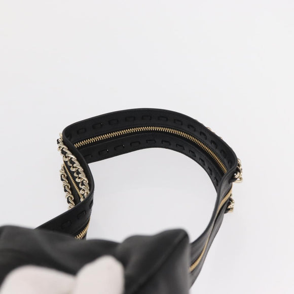 Jimmy Choo Studs Backpack Leather Black Gold Auth ka1552