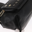 Jimmy Choo Studs Backpack Leather Black Gold Auth ka1552-9