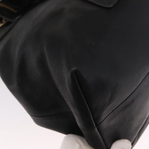 Jimmy Choo Studs Backpack Leather Black Gold Auth ka1552