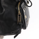 Jimmy Choo Studs Backpack Leather Black Gold Auth ka1552-19