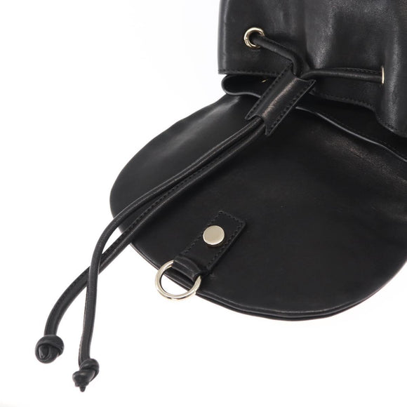 Jimmy Choo Studs Backpack Leather Black Gold Auth ka1552