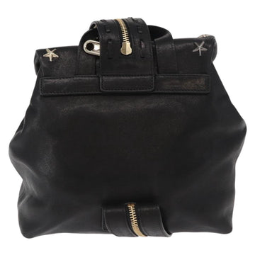 Jimmy Choo Studs Backpack Leather Black Gold Auth ka1552 - 0