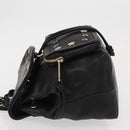 Jimmy Choo Studs Backpack Leather Black Gold Auth ka1552-4