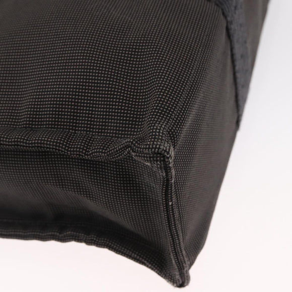 HERMES Her Line MM Hand Bag Canvas Gray Silver Auth ka1554