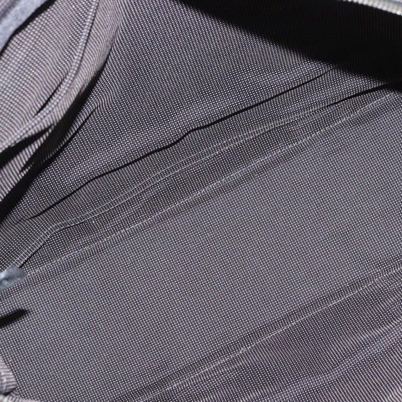 HERMES Her Line MM Hand Bag Canvas Gray Silver Auth ka1554