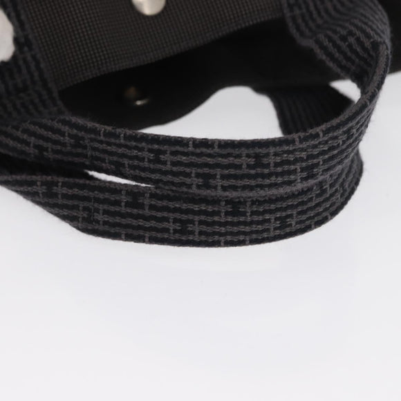 HERMES Her Line MM Hand Bag Canvas Gray Silver Auth ka1554