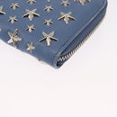 Jimmy Choo Studs Long Wallet Leather Blue Silver Auth ka1555-16