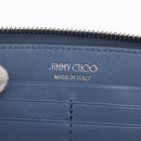 Jimmy Choo Studs Long Wallet Leather Blue Silver Auth ka1555-9