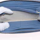 Jimmy Choo Studs Long Wallet Leather Blue Silver Auth ka1555-18