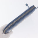Jimmy Choo Studs Long Wallet Leather Blue Silver Auth ka1555-5