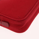 PRADA Accessory Pouch Canvas Red Silver Auth ka1557-11