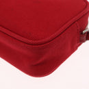 PRADA Accessory Pouch Canvas Red Silver Auth ka1557-12