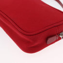 PRADA Accessory Pouch Canvas Red Silver Auth ka1557-14