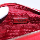 PRADA Accessory Pouch Canvas Red Silver Auth ka1557-17