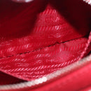 PRADA Accessory Pouch Canvas Red Silver Auth ka1557-21