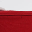 PRADA Accessory Pouch Canvas Red Silver Auth ka1557-4