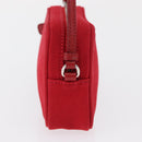 PRADA Accessory Pouch Canvas Red Silver Auth ka1557-5