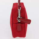 PRADA Accessory Pouch Canvas Red Silver Auth ka1557-6