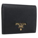 PRADA Wallet Safiano leather Black Gold Auth ka1558M-1