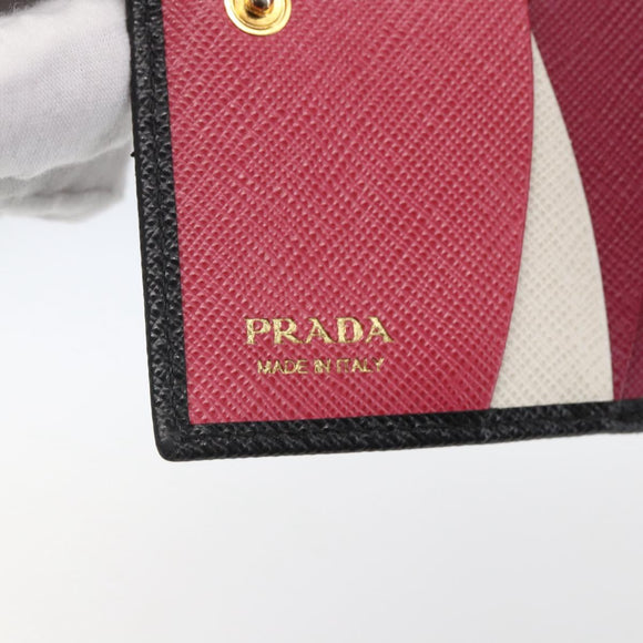 PRADA Wallet Safiano leather Black Gold Auth ka1558M
