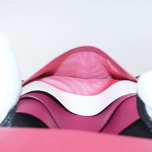 PRADA Wallet Safiano leather Black Gold Auth ka1558M