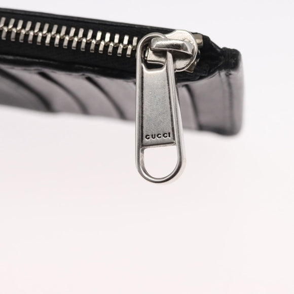 GUCCI GG Supreme Coin Purse PVC Black 697717 Auth ka1560M