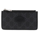 GUCCI GG Supreme Coin Purse PVC Black 697717 Auth ka1560M-13