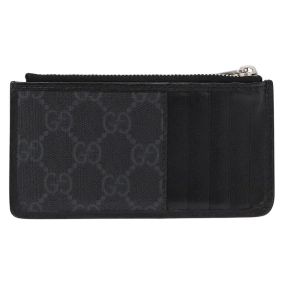 GUCCI GG Supreme Coin Purse PVC Black 697717 Auth ka1560M