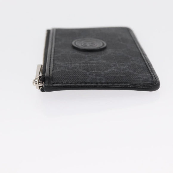 GUCCI GG Supreme Coin Purse PVC Black 697717 Auth ka1560M