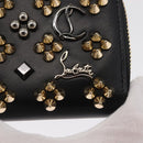 Christian Louboutin Studs Panettone Coin Purse Leather Black Auth ka1561M-17