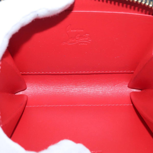 Christian Louboutin Studs Panettone Coin Purse Leather Black Auth ka1561M