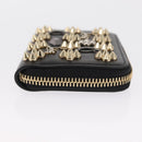 Christian Louboutin Studs Panettone Coin Purse Leather Black Auth ka1561M-3