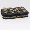 Christian Louboutin Studs Panettone Coin Purse Leather Black Auth ka1561M-5