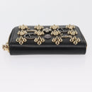 Christian Louboutin Studs Panettone Coin Purse Leather Black Auth ka1561M-6