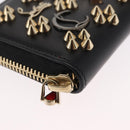 Christian Louboutin Studs Panettone Coin Purse Leather Black Auth ka1561M-7