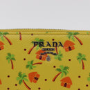 PRADA Long Wallet Safiano leather Yellow Silver Auth ka1567M-13