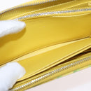 PRADA Long Wallet Safiano leather Yellow Silver Auth ka1567M-17