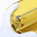 PRADA Long Wallet Safiano leather Yellow Silver Auth ka1567M-19