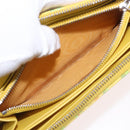 PRADA Long Wallet Safiano leather Yellow Silver Auth ka1567M-20