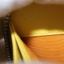 PRADA Long Wallet Safiano leather Yellow Silver Auth ka1567M-21