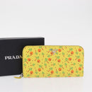 PRADA Long Wallet Safiano leather Yellow Silver Auth ka1567M-22