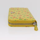 PRADA Long Wallet Safiano leather Yellow Silver Auth ka1567M-5