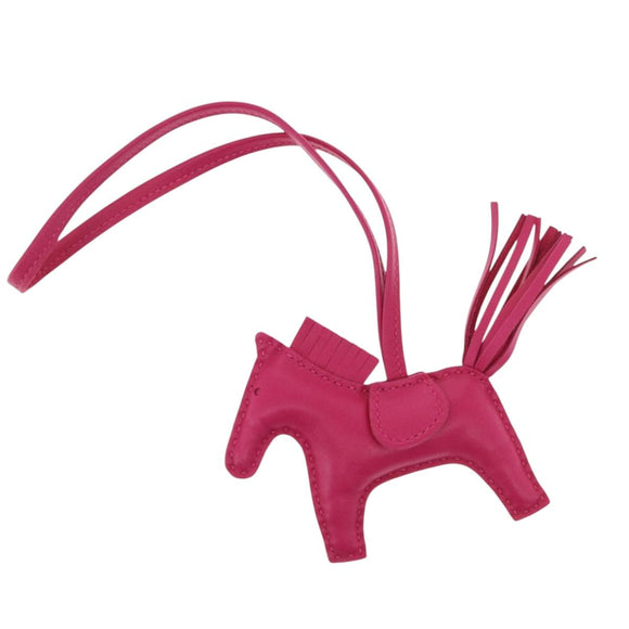 HERMES Rodeo Charm PM Charm Leather Pink Auth ka1569M